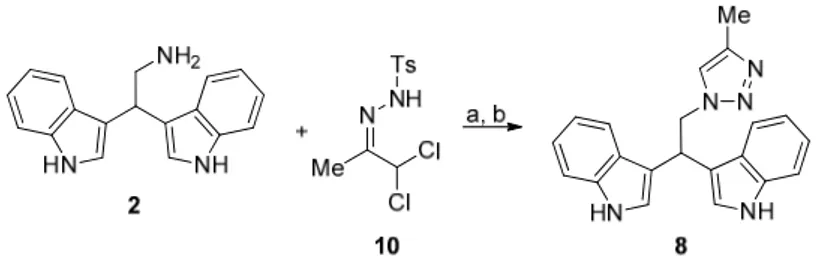 Figure 5. Reaction conditions: (a) N,N-diisopropylethylamine, ethanol, 0 °C, 10 min; and, (b) 10, 