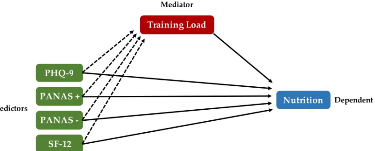 Figure  2.5.  The  theoretical  model  of  the  mediating  effect  of  training  load  on  the  relationship 