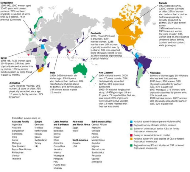 Figura 1.2 La violenza contro le donne nel mondo (da Watts &amp; Zimmerman, 2002) 