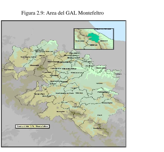 Figura 2.9: Area del GAL Montefeltro 
