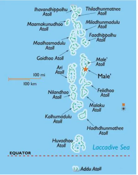 Figura 9. Mappa dell’Arcipelago delle Maldive.  
