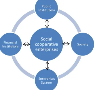 Figure  1.4. : The  social  cooperatives  environment  (Adapted  from  Lionzo,  2002)