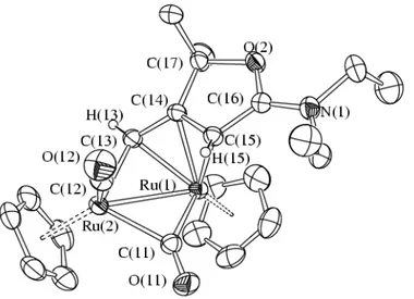 Figure 13: Structure of the cation 14 in [14][BF 4 ]·CH 2 Cl 2 . The H-atoms, except H(13) and 