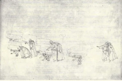 Fig.  5.  SANDRa  BOTTICELLI,  disegno  per  Purgatorio  XI,  da  Sandra  Botticelli:  pittore  della  Divina  Commedia,  a  cura  di  S