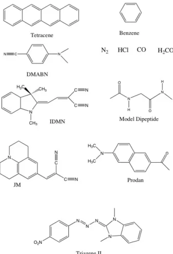 Figure 2.1: Structures of studied systems