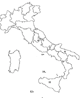 Figure  3.  The  local  lentil  populatios  most  appreciated:  (1)  Onano;  (2)  Colfiorito;  (3)  Castelluccio  di 