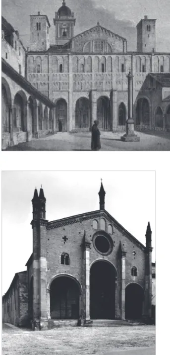 Fig. 37. Novara, antica cattedrale di  Santa Maria (distrutta). Avancorpo  occidentale