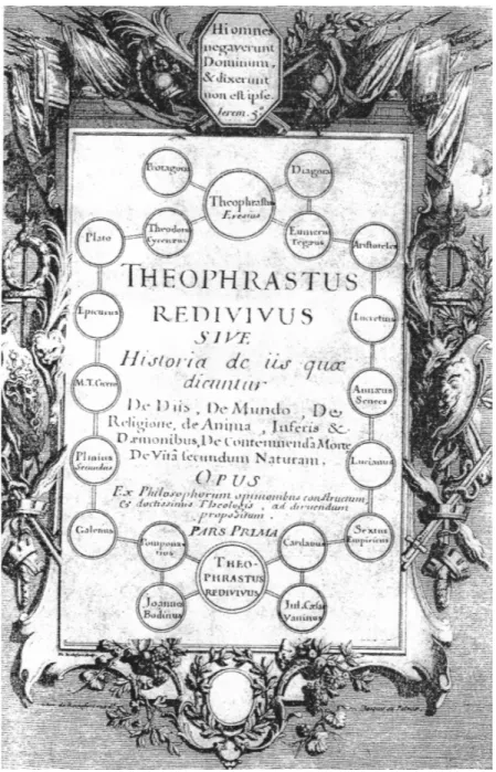Figure 2.1  Title page of Theophrastus redivivus (1659): ms copy preserved in  Wien, Oesterreichisce Nationalbibliothek cod