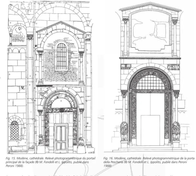 Fig. 15. Modène, cathédrale. Relevé photogrammétrique du portail  principal de la façade (© M