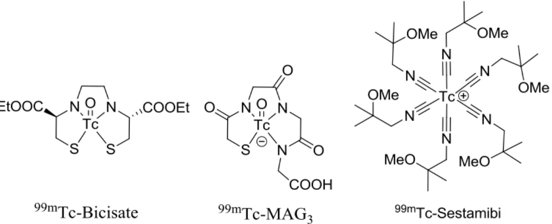 Figure 18. Structures of selected radiopharmaceuticals based on small metal complexes