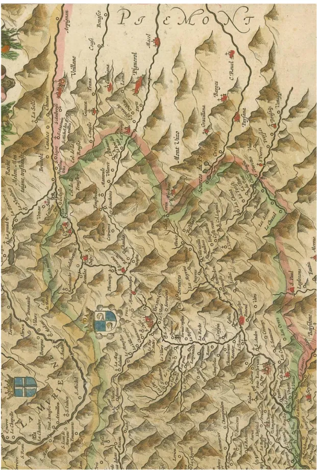 Figura 3. Dettaglio del Brianzonese nella Carte ed description generale de Dauphiné, cit.