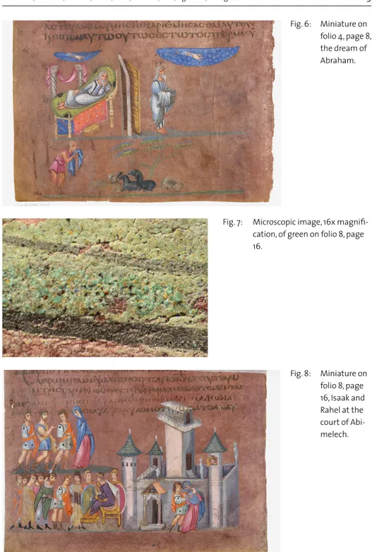 Fig. 6:   Miniature on  folio 4, page 8,  the dream of  Abraham.