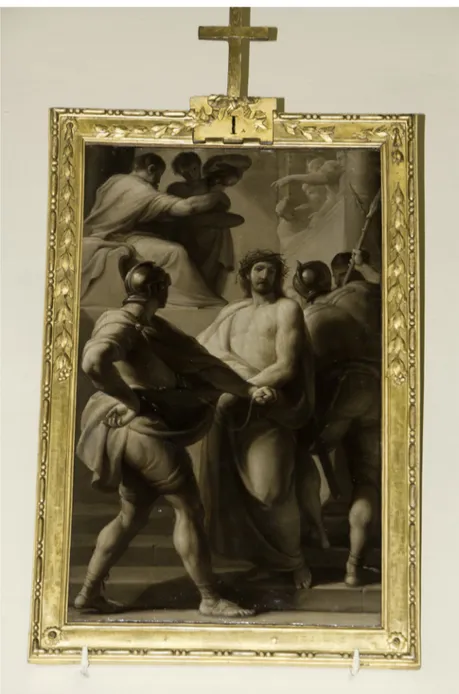 Fig. 1. Cristoforo Unterperger (attr.), Cristo condannato a morte, olio su tela, Sarnano, chiesa  di San Francesco