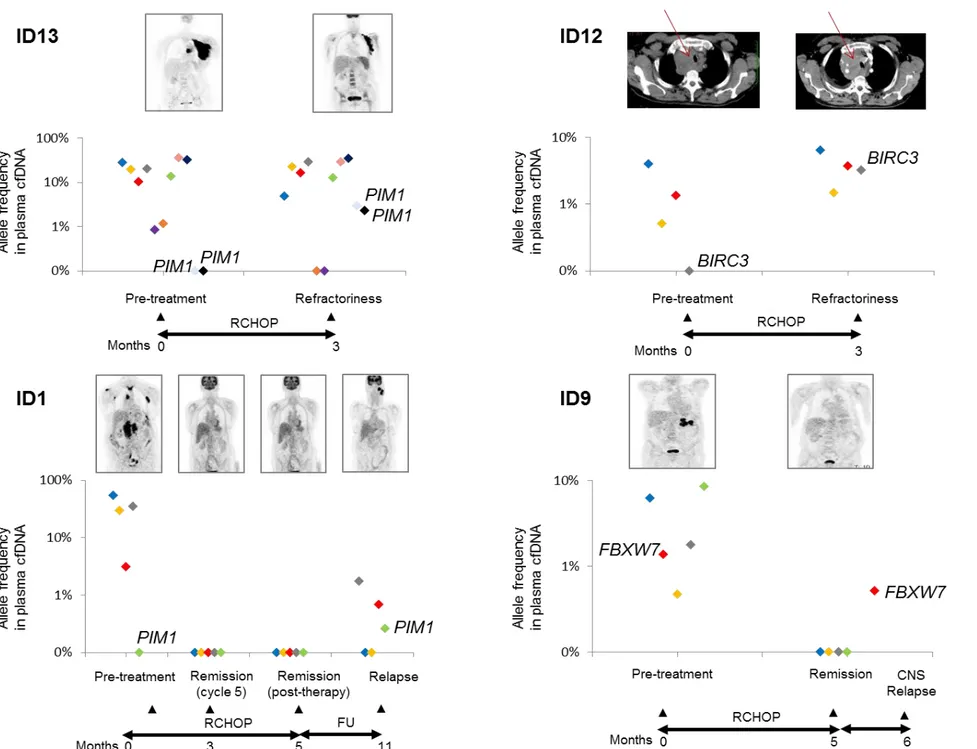 Figure 7. Non-invasive real-time monitoring of the DLBCL clonal evolution on plasma cfDNA