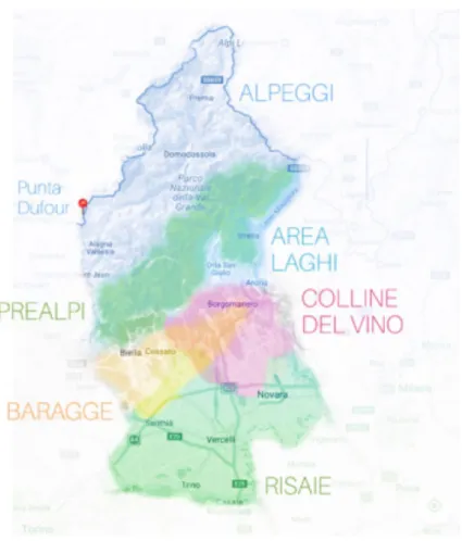 Fig. 1 –  Geografia dell’Alto Piemonte.