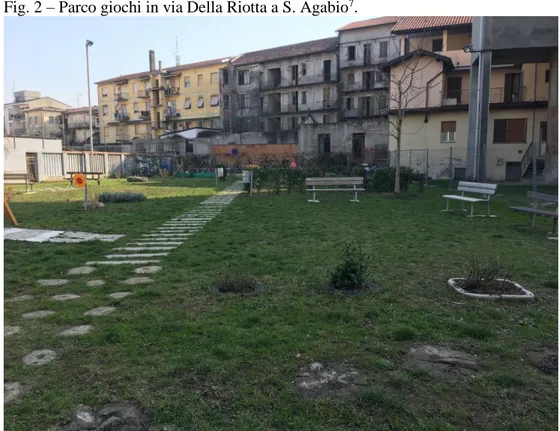 Fig. 2 – Parco giochi in via Della Riotta a S. Agabio 7 . 