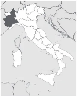 Figure 1:  Map of Piedmont region. Source: www.regione.piemonte.it.