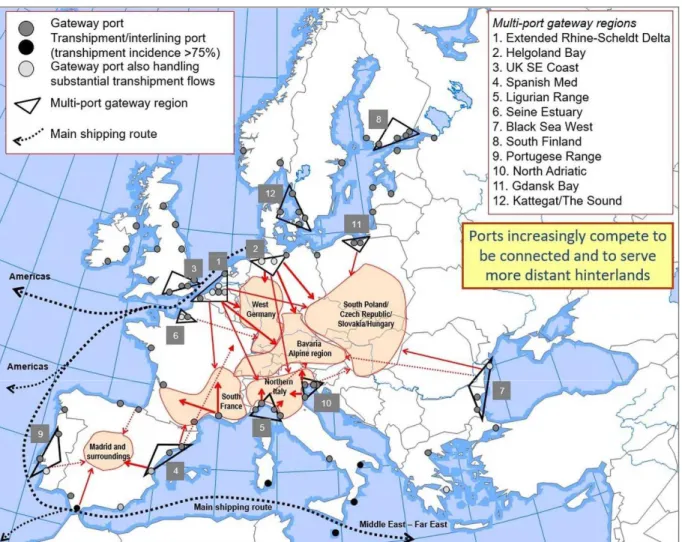 Figura 3. Il sistema europeo dei porti gateway. 