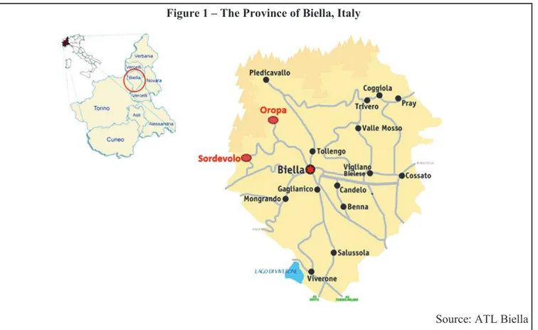 Figure 1 – The Province of Biella, Italy 