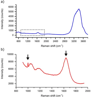 Figure 5. Fiber-enhanced Raman spectra of polystyrene nanoparticles in aqueous solution