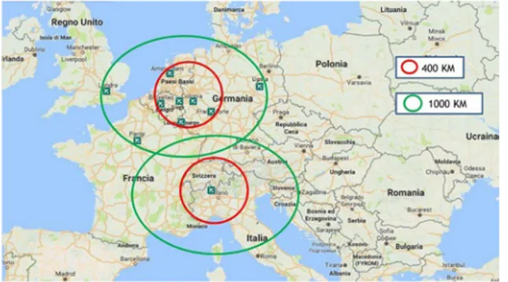 Figura 10. Malpensa come hub merci per il sud Europa. Fonte: De 