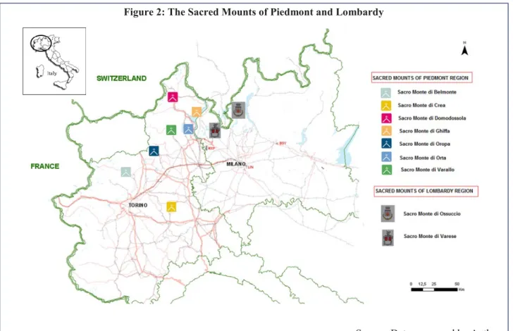 Figure 2: The Sacred Mounts of Piedmont and Lombardy 