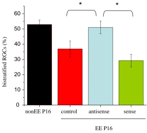 Figure 9: BDNF mediates the effects of EE on RGC segregation