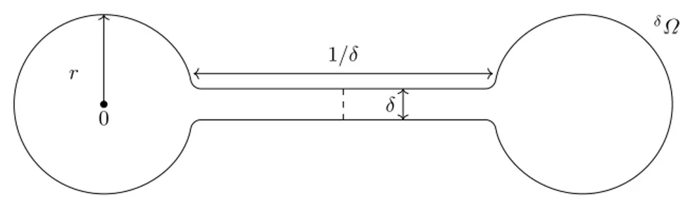Figure 5.1: A dumb-bell domain δ Ω.