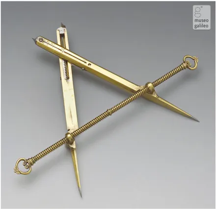 Fig. 1: An example of a reduction compass from the Medici Collections (Museo  Galileo, Florence – Photography by Franca Principe) 