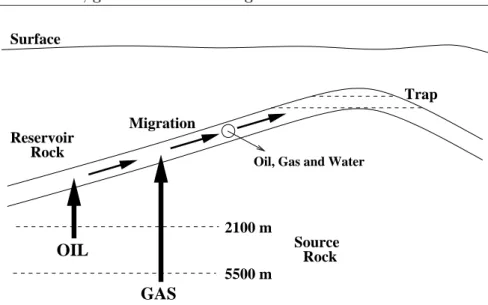 Figure 6.1: Generation and migration of oil and gas