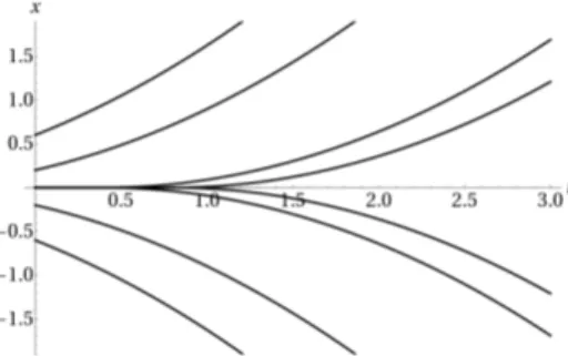 Figure 1: Non-uniqueness of trajectories