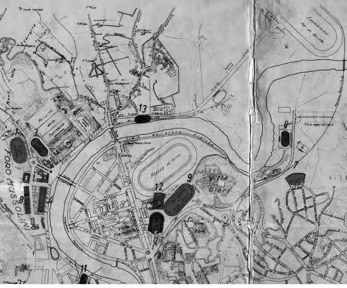 Fig. 9 - Plan of Rome’s northern zone, 1940 c. (ASC, Stragr. 680-1, detail).