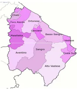 Fig. 1 – Ambiti sociali della Provincia di Chieti  