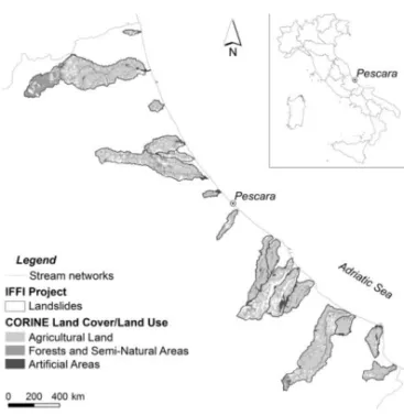 Figure 1. The analyzed basins (listed from N to S in the text). 