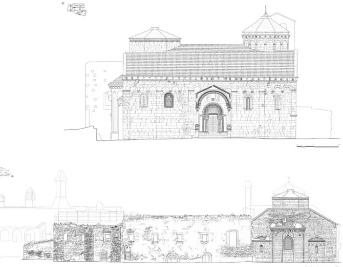 Fig. 2. San Leonar- Leonar-do in Lama Volara  abbey. North façade  (drawing 