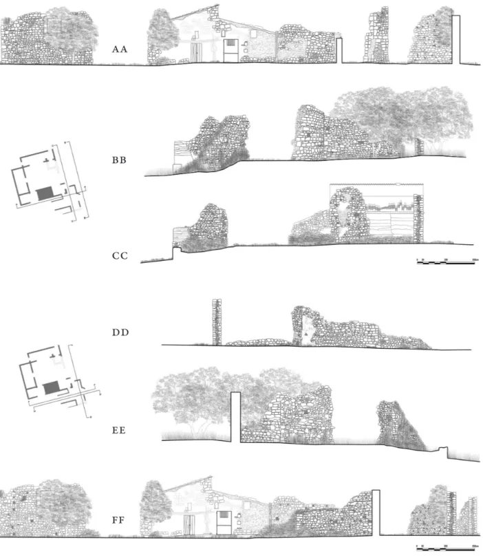 Fig. 11. San Nicola  at Pantano. Sections  AA, BB, CC  (dra-wing L. Gentile, F.P.  Giuliani, F