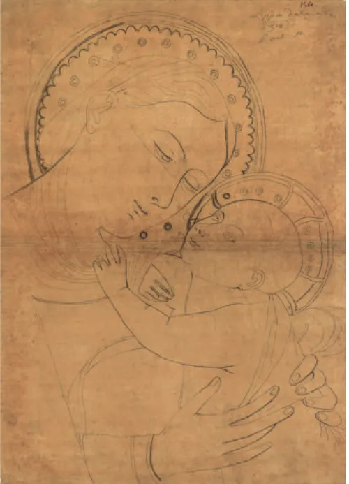 Fig. 16. Vat. lat. 9847, f. 50v: autore ignoto, Madonna di Lippo di Dalmasio dalla collezione  Malvezzi (Londra, National Gallery).