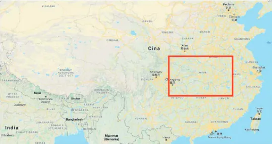 Figura 1 – Cina e regione di Hubei