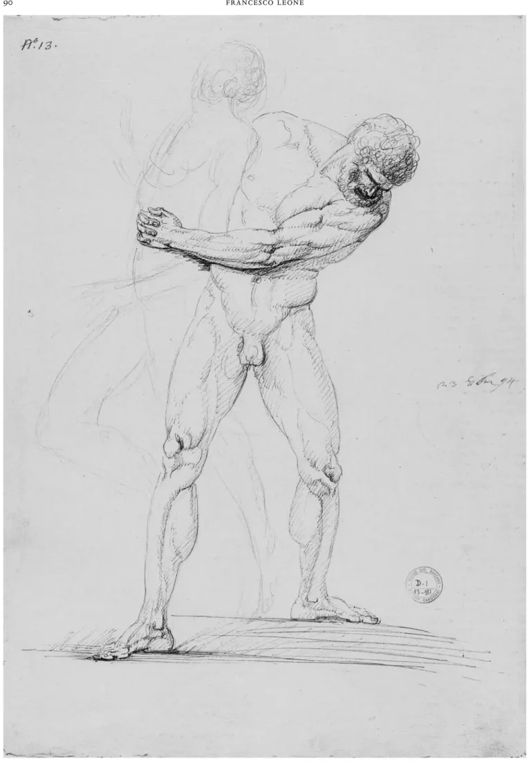 Fig. 9. Antonio Canova, Ercole strozza Anteo, ottobre 1794, matita e penna a inchiostro bruno su carta avorio, 457  × 325 mm;
