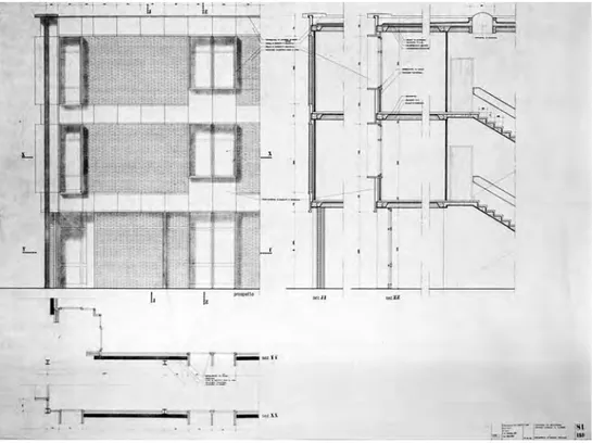 Fig. 4. Estudio de detalle de la célula, fotografía del dibujo escala 1:20. (Fondo Giancarlo De Carlo, (AP IUAV)).