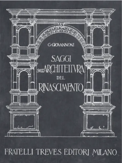 Fig. 1 - Copertina del volume Saggi sull’Architettura del Rinascimento  (edizione 1931).