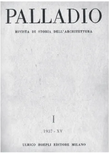 Fig. 3 - Copertina del primo numero della rivista «Palladio».Fig. 2 - Copertina della rivista «Architettura e Arti decorative».