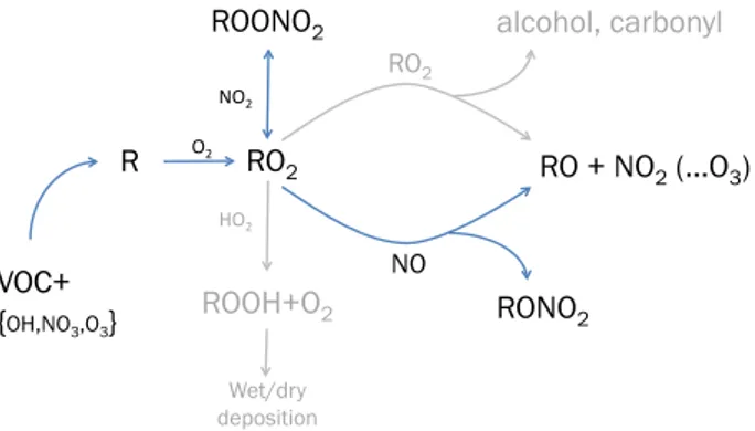 Fig. 1. A schematic of the atmospheric chemical system studied within BORTAS (Atkinson and Arey, 2003).
