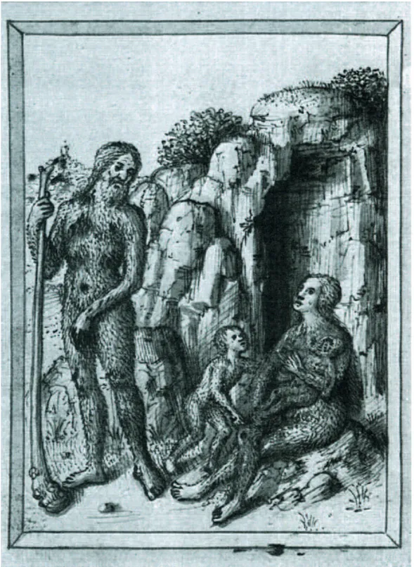 Fig. 5: I Quattro Stati della Società, L’Uomo Selvaggio, o lo Stato di Natura.  Parigi, Bibliothèque Nationale, ms