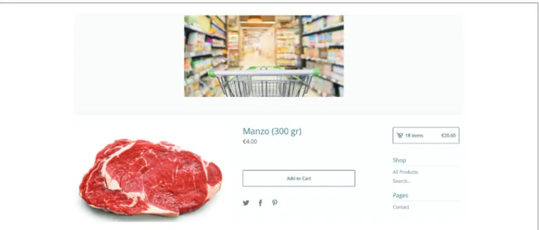 FIGURE 2 |  Screenshot of the virtual supermarket. For example, one-item of beef (“Manzo”) corresponded to 300 g