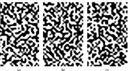 Figure 11. A graphical representation of three sequences of 1000 bits generated by the same trained