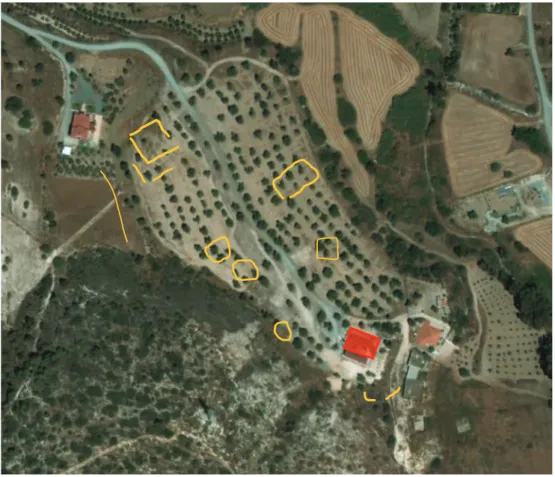 Figure 6: Agia Marina area: Outlines of anomalies from remote sensing  