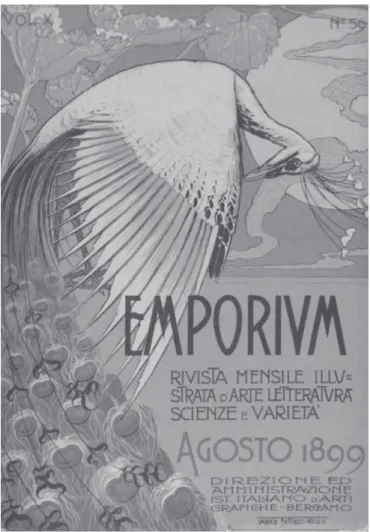 Fig. 8 - “Emporium. Rivista Mensile illustrata d’arte letteratura  scienza e varietà”, agosto 1899, copertina.