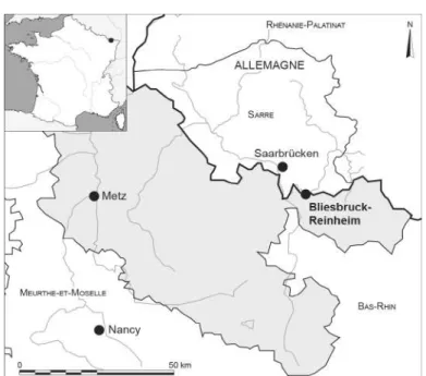 Fig. 1 – Localisation du site de Bliesbruck-Reinheim (document  : 