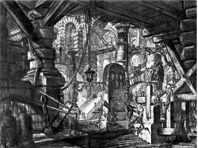 Figura 8. Giovanni Battista Piranesi, Capriccio di scale e arcate con catena (Carceri d’invenzione, Roma, 1761, tav